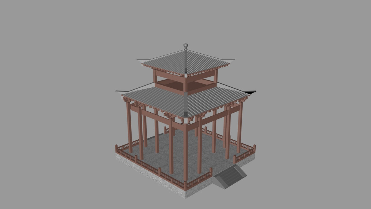 Hexagonal Pavilion | 3D Printable Chinese Garden Pavilion