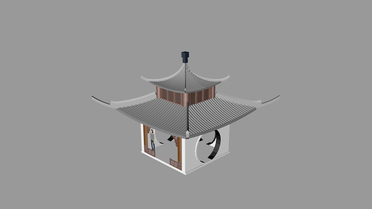 Elegant Stand Pavilion | 3D Printable Chinese Garden Pavilion